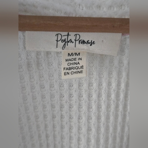 Peyton Primrose Ivory Ribbed Soft Open Cardigan M - Picture 4 of 8